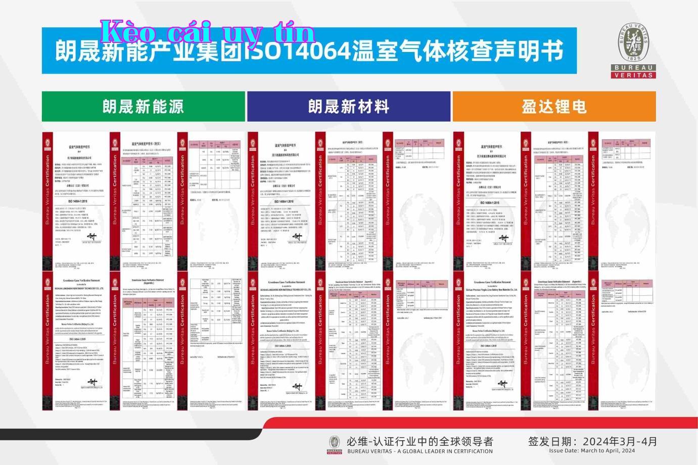 Tuyên bố xác minh khí nhà kính ISO14064 của Tập đoàn Năng lượng Langsheng
